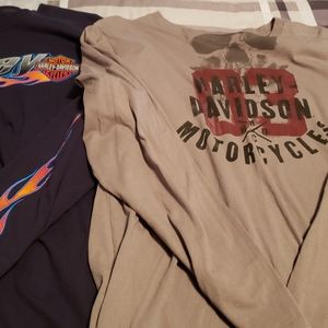 2 long sleeves harley-davidson shirts